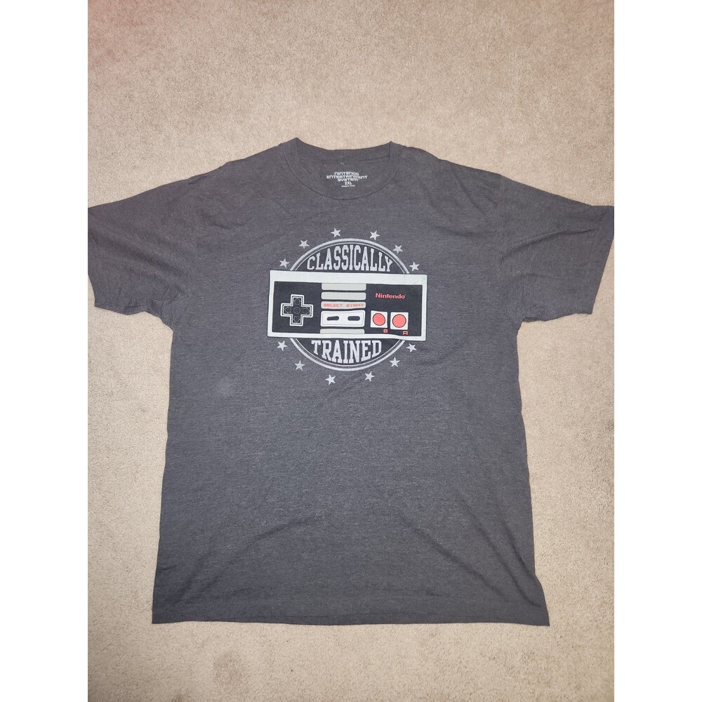 Nintendo T-Shirt Men's 2XL Gray Classically Trained Short Sleeve